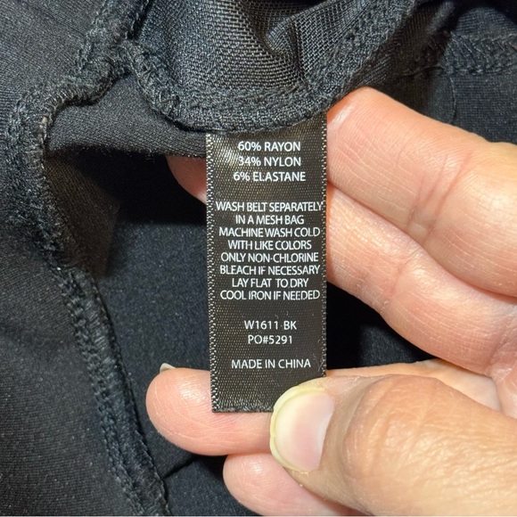 🌻 Betabrand Fold Over Pleated Wide Leg Dress Pants Yoga Black Size S - Picture 8 of 8